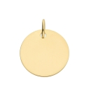 Anhänger Gravurplatte rund 14mm 14Kt 585 Gold