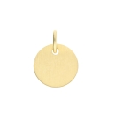 Anhänger Gravurplatte rund mattiert 10mm 14Kt 585 Gold