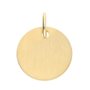 Anhänger Gravurplatte rund mattiert 12mm 8Kt 333 Gold