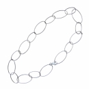 Collier Kette Design Elipse 925 Silber rhodiniert 40-90cm
