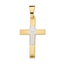 Anhänger Kreuz bicolor 12x21mm 14Kt 585 GOLD