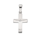 Anhänger 17,5x11,2mm Kreuz mattiert und poliert mit Zirkonia Silber 925