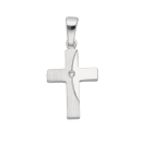 Anhänger 17,8x11,3mm Kreuz mattiert und poliert mit Zirkonia Silber 925