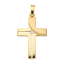 Anhänger Kreuz 14,3x22,5mm mit Zirkonia 8Kt 333 GOLD