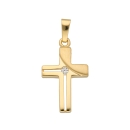 Anhänger Kreuz 11,3x18mm mit Zirkonia 8Kt 333 GOLD