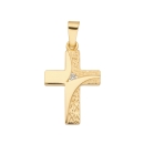 Anhänger Kreuz 12x18mm gehämmert mit Zirkonia 8Kt 333 GOLD