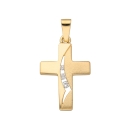 Anhänger Kreuz 12x18mm mit Zirkonia 8Kt 333 GOLD