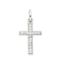 Anhänger 16,2x9,6mm Kreuz mit Zirkonias rhodiniert Silber 925