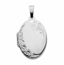 Medaillon oval 17x23mm 9Kt WEISSGOLD