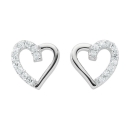 Ohrstecker Ohrring 9x8,9mm Herz mit Zirkonia Silber 925