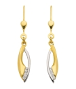 Brisur Ohrhänger bicolor Zirkonia 8Kt 333 GOLD