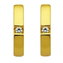 Creole 12x2,4mm Klappscharnier Zirkonia poliert vergoldet Silber 925