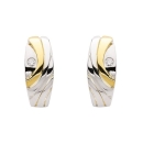 Creole 16,9x6,5mm Zirkonia bicolor rhodiniert vergoldet Silber 925