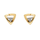 Ohrstecker Dreieck Breite 6,9mm mattiert poliert Zirkonia 8Kt 333 GOLD