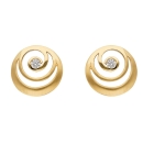 Ohrstecker rund 9,9mm matt poliert Zirkonia 8Kt 333 GOLD