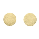 Ohrstecker runde Platte eismattiert 8mm 925 Silber vergoldet