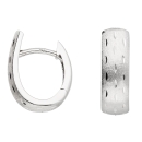 Creole 14,8x5,1mm satiniert diamantiert rhodiniert Silber 925