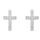 Ohrstecker Ohrring 10,7x7,5mm Kreuz mit Zirkonias Silber 925