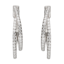 Creole 21,8x3,8mm Klappscharnier Zirkonias rhodiniert Silber 925