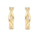 Creole Klappscharnier geflochten Zirkonia Ø13mm 8Kt 333 GOLD