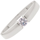 Ring Solitär Zirkonia 4mm 14Kt 585 Weissgold