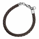 Armband Leder braun Edelstahl 20cm