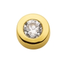 Anhnger 8mm Zirkonia rund in Zargenfasung glnzend Silber 925 vergoldet
