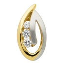 Anhänger bicolor 17mm Zirkonia 14Kt 585 GOLD