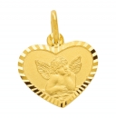 Anhänger Herz 12x10mm Medaille Amor Engel 333 Gold