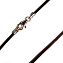 Kautschukbnder schwarz 2,5mm mit 925 Silber Karabiner
