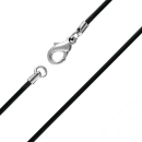 Kautschukbänder 1,2 und 4 mm schwarz oder transparent mit Karabiner Edelstahl