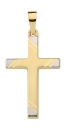 Anhänger Kreuz bicolor 14x21mm 14Kt 585 GOLD