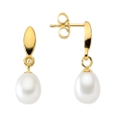 Stecker Hänger Süßwasserperle 8Kt 333 GOLD