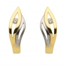 Creole bicolor 5,9x13mm Zirkonia 14Kt 585 GOLD
