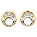 Ohrstecker 7mm bicolor Zirkonia 8Kt 333 GOLD