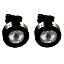 Ohrstecker Edelstahl 9mm schwarz mit Kristall Elements nach Wahl