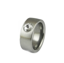 Ring aus Edelstahl 8 mm mit Kristall Stein nach Wahl