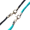 Collier Seidenband handgefrbt mit 925 Silber Karabiner Farbe nach Wahl