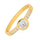 Damenring 9 Zirkonia Steinen 333 GOLD